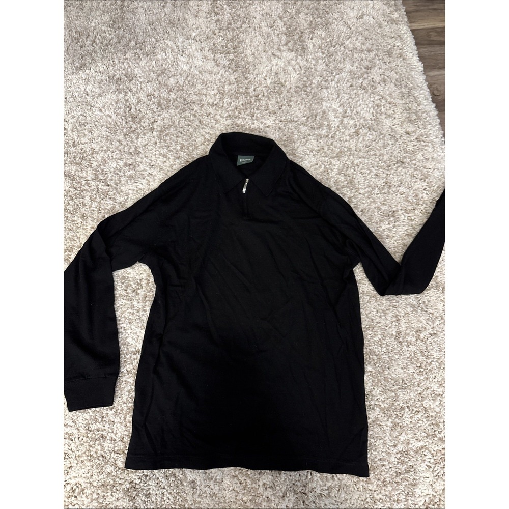 Mens‎ Black Hugo Boss Golf Half Zip Long Sleeve Size XL